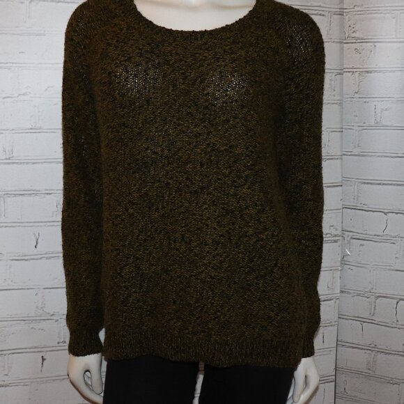 🖤🍂🧵 Brown & Black Tweed Knit Sweater · Studio Works · Size Large - Picture 1 of 6